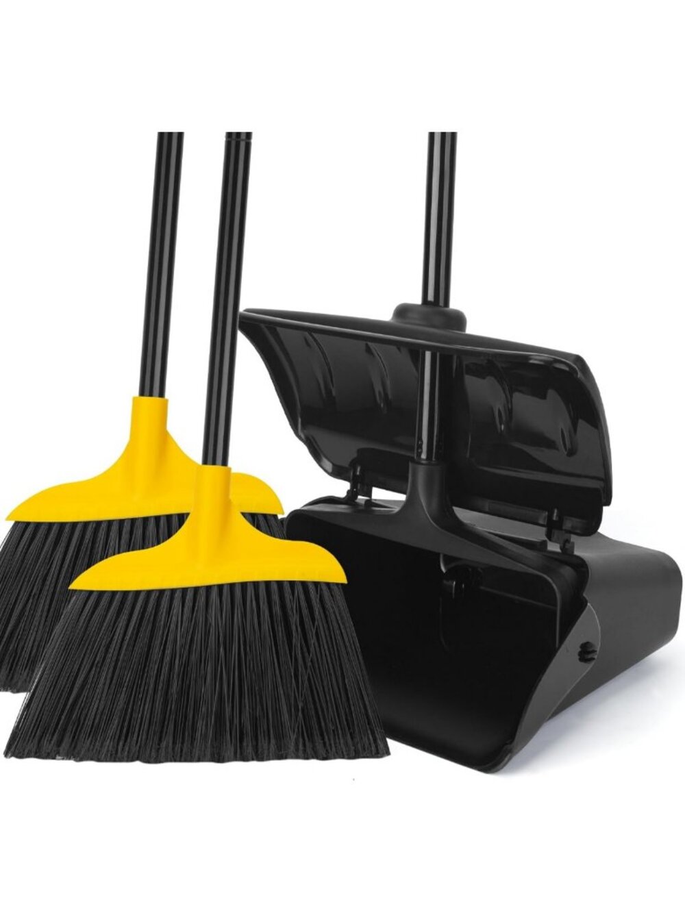Heavy Duty Broom & Dustpan Set for Indoor/Outdoor Use - Perfect for Garage